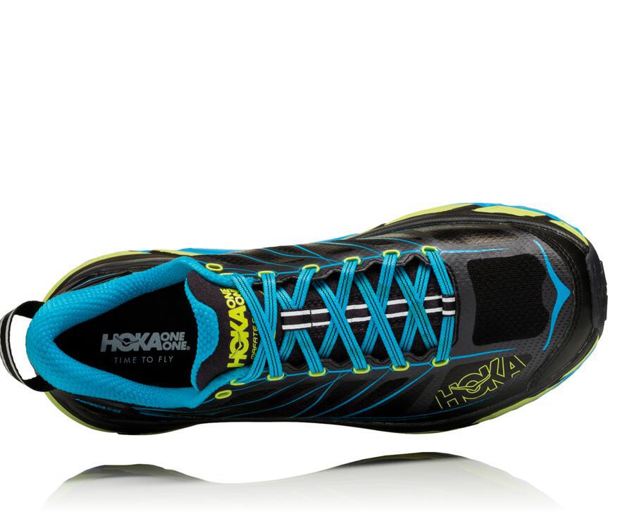 Tenis Hoka One One Trail Hombre Negros/Azules - Mafate Speed 2 - TDFS65401